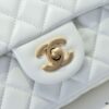 Large White Chanel CF Mini Chain Bag with Small Golden Ball Accent
