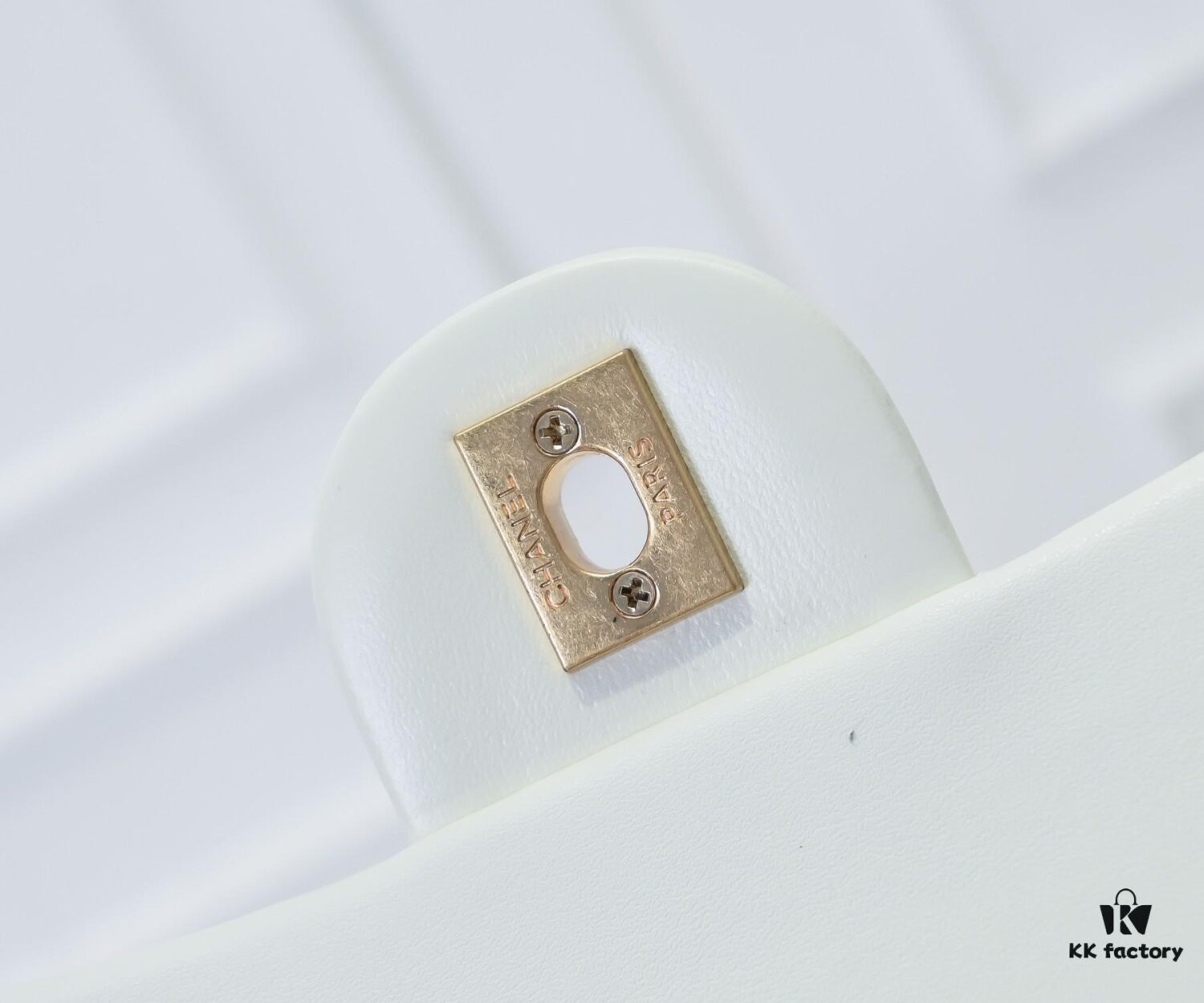 Large White Chanel CF Mini Chain Bag with Small Golden Ball Accent