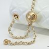 Large White Chanel CF Mini Chain Bag with Small Golden Ball Accent