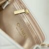 Large White Chanel CF Mini Chain Bag with Small Golden Ball Accent