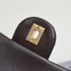 Large Chocolate Brown Chanel CF Mini Metal Flap Bag with Small Golden Ball Accent