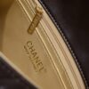 Large Chocolate Brown Chanel CF Mini Metal Flap Bag with Small Golden Ball Accent