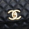Black and Red Chanel-Style Shoulder Handbag with Unique Clasp Design, Dual Carry Options (Handheld or Crossbody), Premium Imported Full-Grain Calfskin with Lychee Texture, Upgraded Gold-Tone Hardware