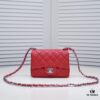 Bright Red Chanel Inspired Bike-Shaped Bag - High-Quality Cowhide, One-to-One Craftsmanship, Classic Design