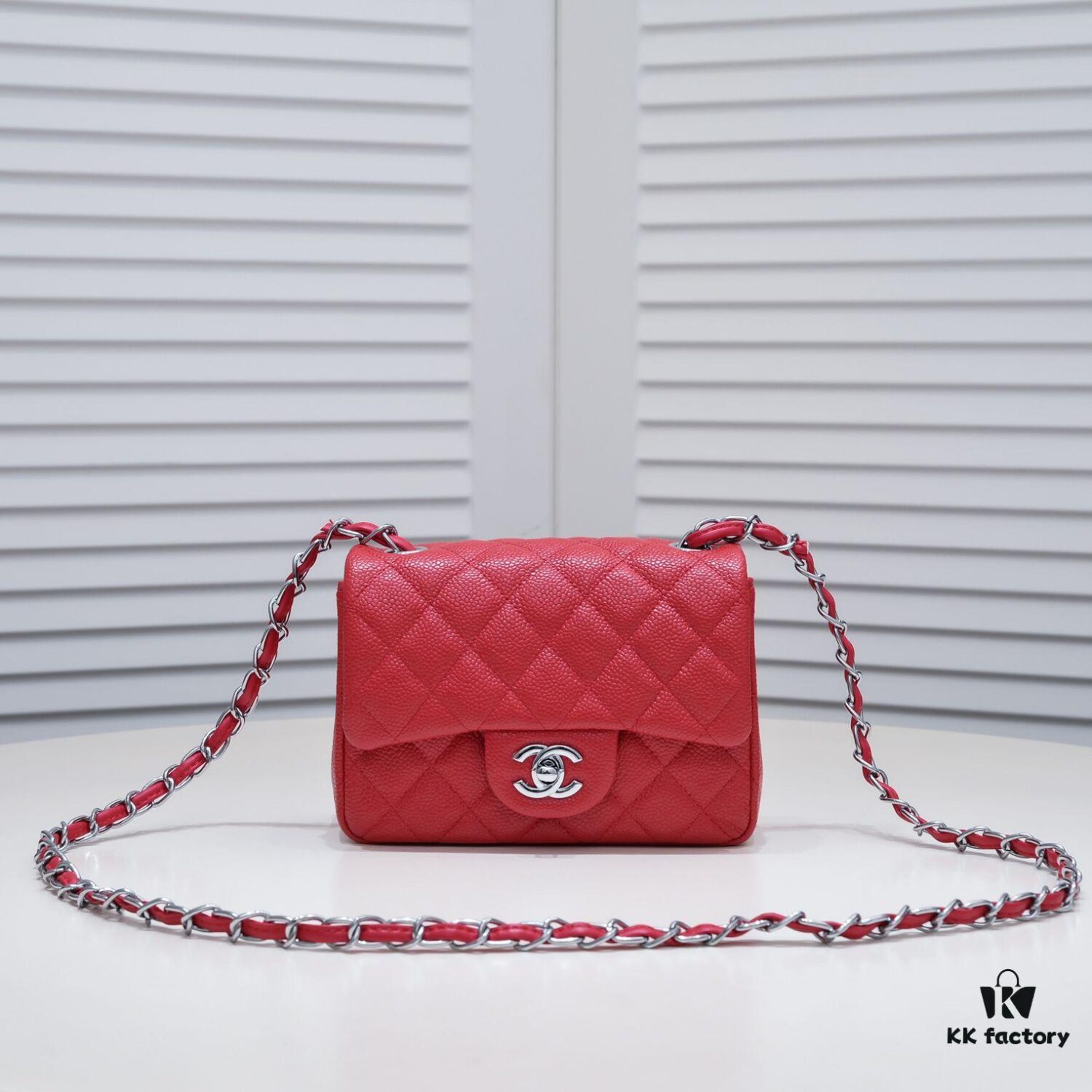 Bright Red Chanel Inspired Bike-Shaped Bag - High-Quality Cowhide, One-to-One Craftsmanship, Classic Design