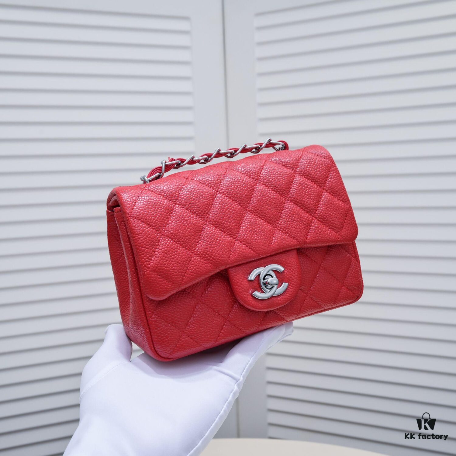 Bright Red Chanel Inspired Bike-Shaped Bag - High-Quality Cowhide, One-to-One Craftsmanship, Classic Design