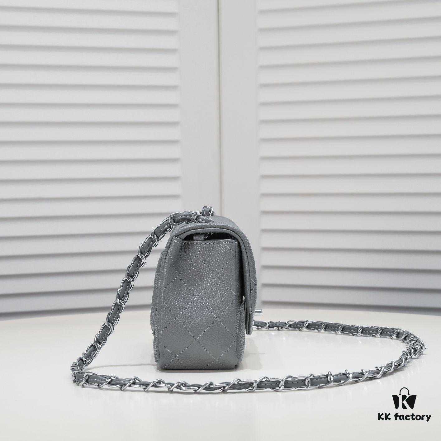 Gray Chanel Triangle Bike Bag - High-Quality Cowhide, One-to-One Replication, Premium Craftsmanship