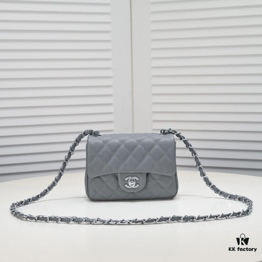 Gray Chanel Triangle Bike Bag - High-Quality Cowhide, One-to-One Replication, Premium Craftsmanship
