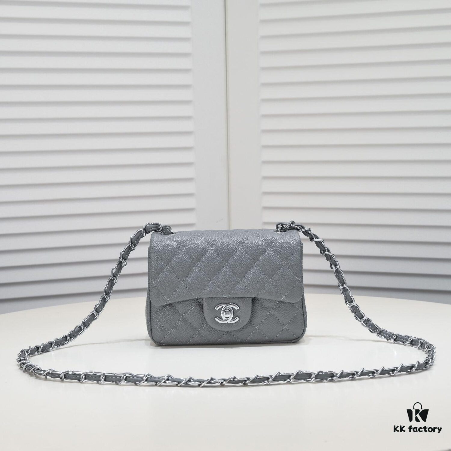 Gray Chanel Triangle Bike Bag - High-Quality Cowhide, One-to-One Replication, Premium Craftsmanship