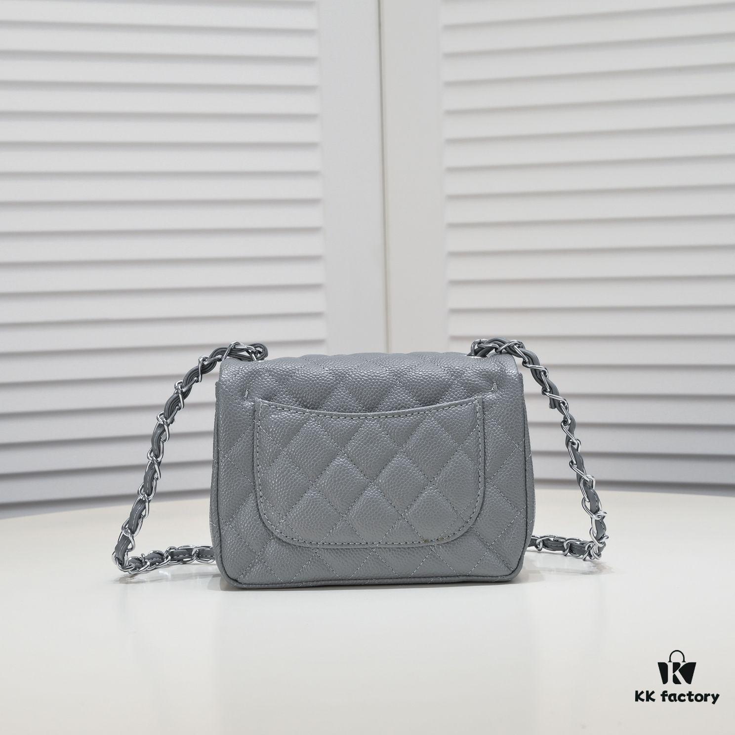 Gray Chanel Triangle Bike Bag - High-Quality Cowhide, One-to-One Replication, Premium Craftsmanship