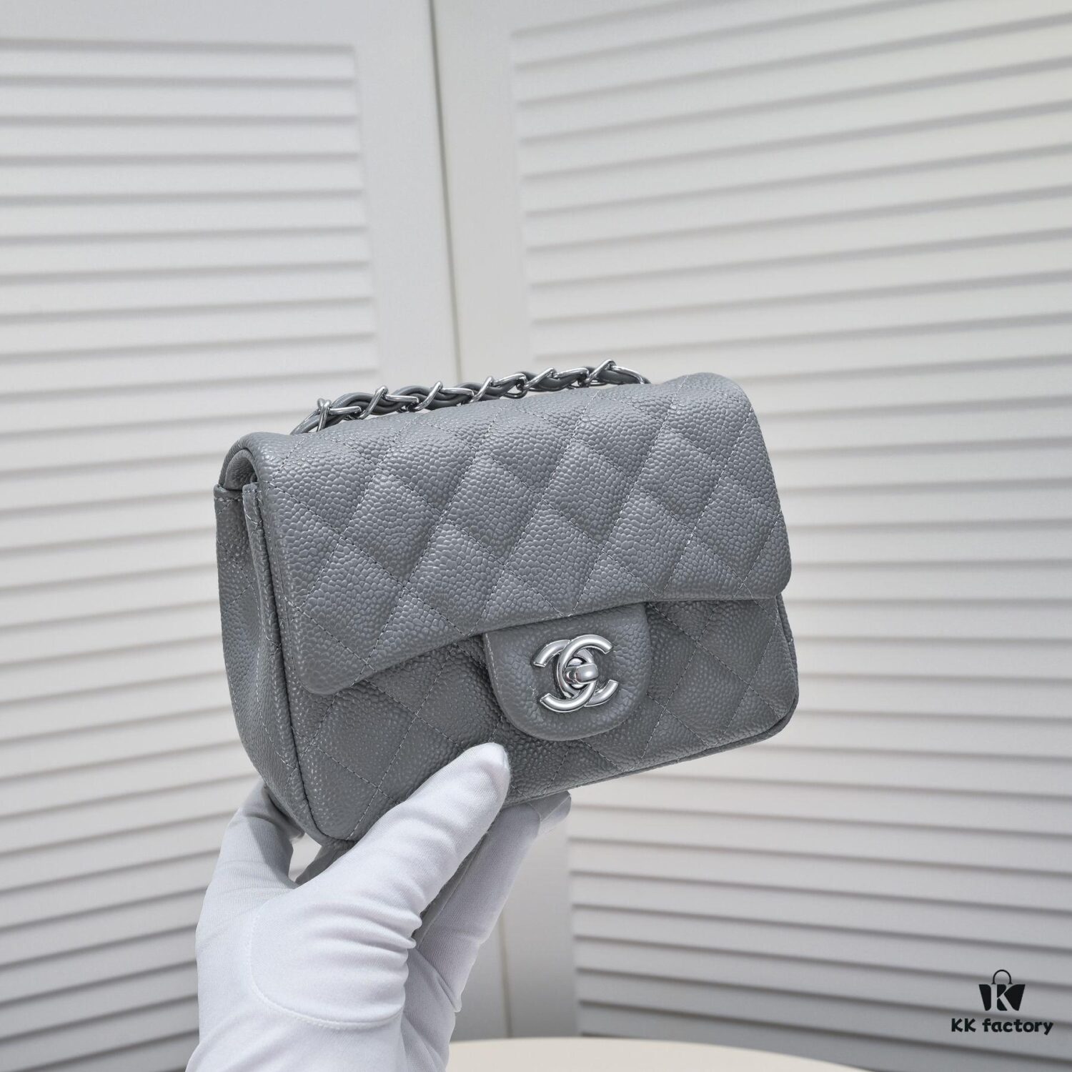 Gray Chanel Triangle Bike Bag - High-Quality Cowhide, One-to-One Replication, Premium Craftsmanship