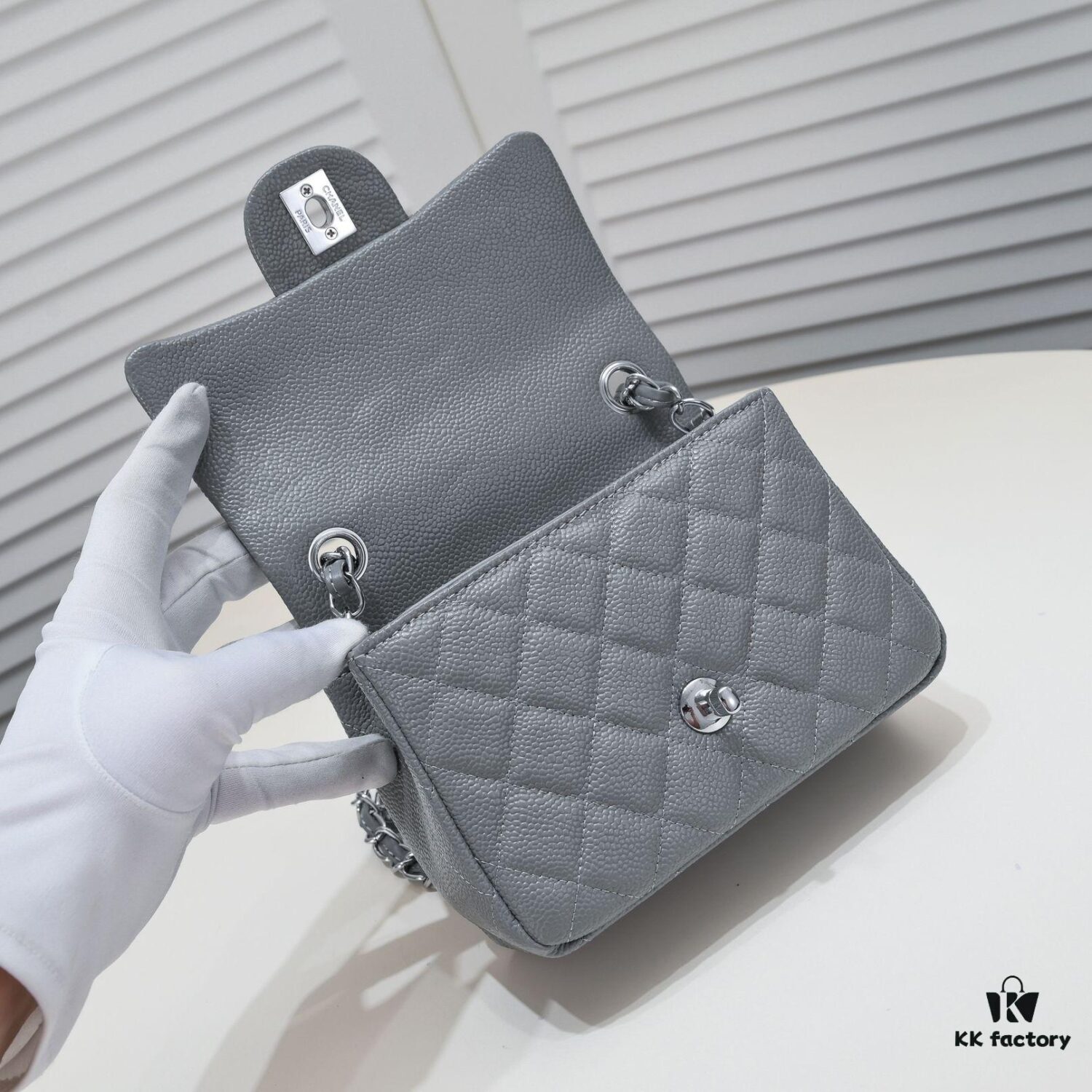 Gray Chanel Triangle Bike Bag - High-Quality Cowhide, One-to-One Replication, Premium Craftsmanship
