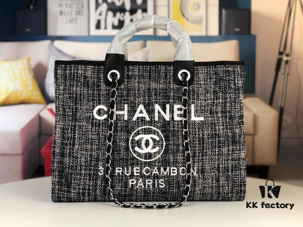 Chanel Greek Series Latest Color Handle Canvas Beach Bag, Tote Shopping Bag