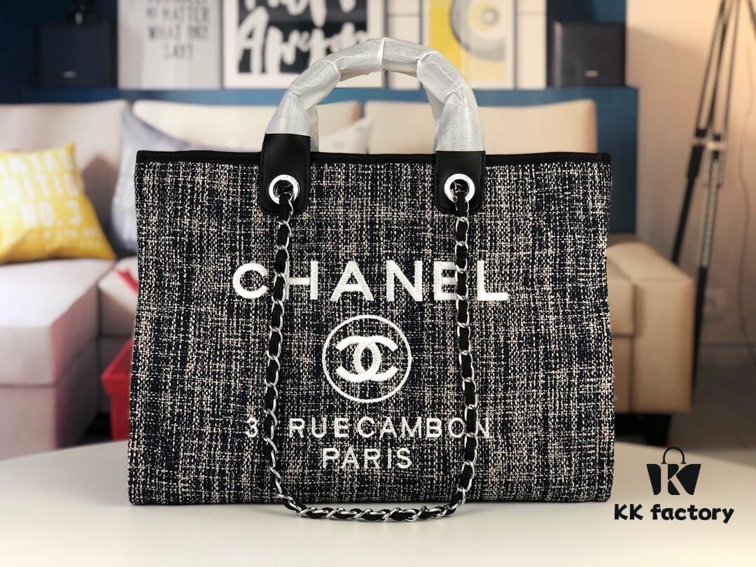 Chanel Greek Series Latest Color Handle Canvas Beach Bag, Tote Shopping Bag