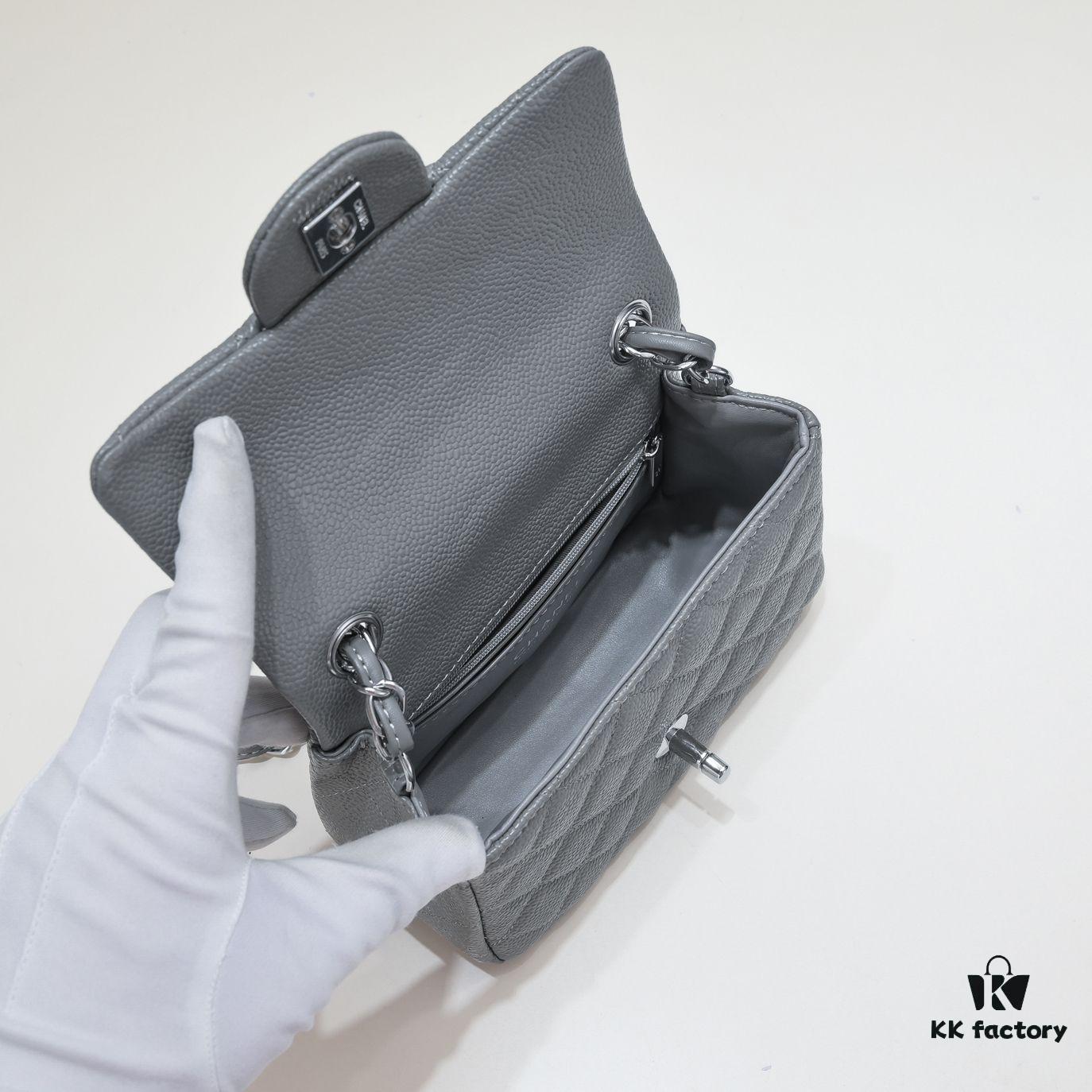 Gray Chanel Triangle Bike Bag - High-Quality Cowhide, One-to-One Replication, Premium Craftsmanship