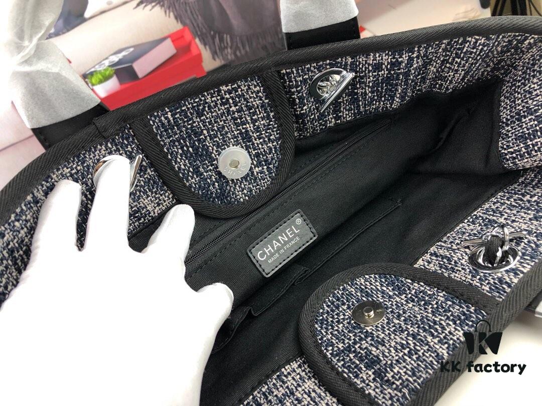 Chanel Greek Series Latest Color Handle Canvas Beach Bag, Tote Shopping Bag