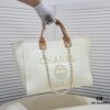 Chanel Tote Bag Spring and Summer Resort Style Canvas Beach Bag with Chain Stripes
