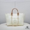 Chanel Tote Bag Spring and Summer Resort Style Canvas Beach Bag with Chain Stripes