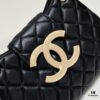 Chanel 24C Retro Large LOGO Hobo Bag in Black Lambskin