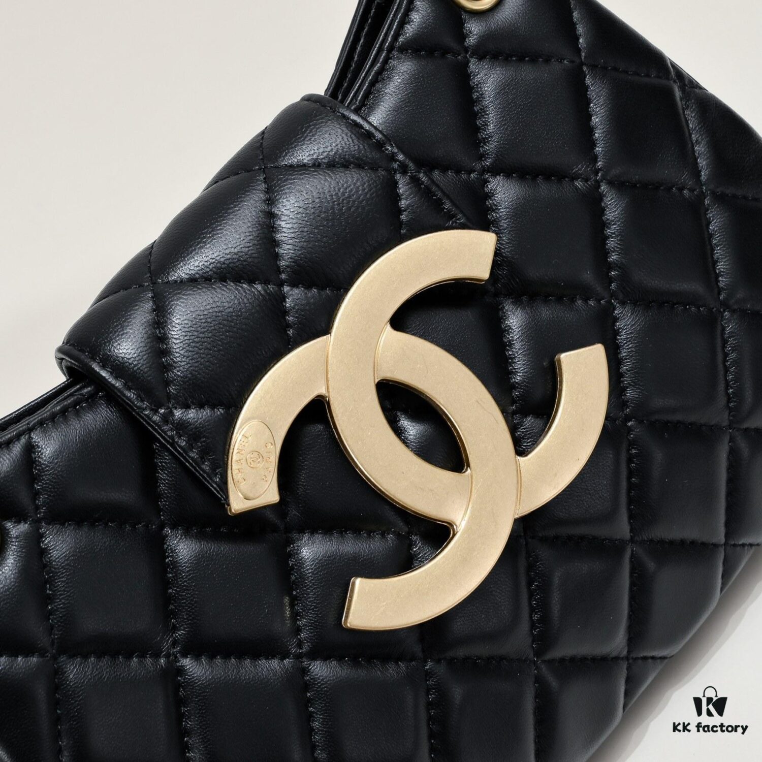 Chanel 24C Retro Large LOGO Hobo Bag in Black Lambskin