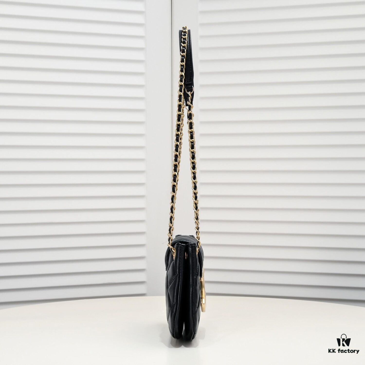 Chanel 24C Retro Large Logo Hobo Shoulder Bag in Black Lambskin