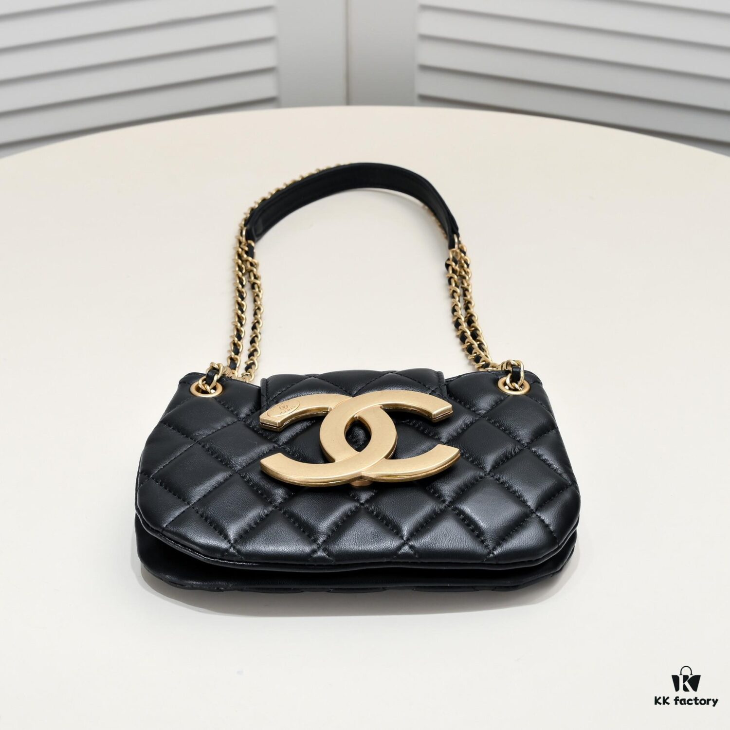 Chanel 24C Retro Large Logo Hobo Shoulder Bag in Black Lambskin