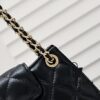 Chanel 24C Retro Large Logo Hobo Shoulder Bag in Black Lambskin