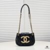 Chanel 24C Retro Large Logo Hobo Shoulder Bag in Black Lambskin