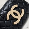 Chanel 24C Retro Large Logo Hobo Shoulder Bag in Black Lambskin