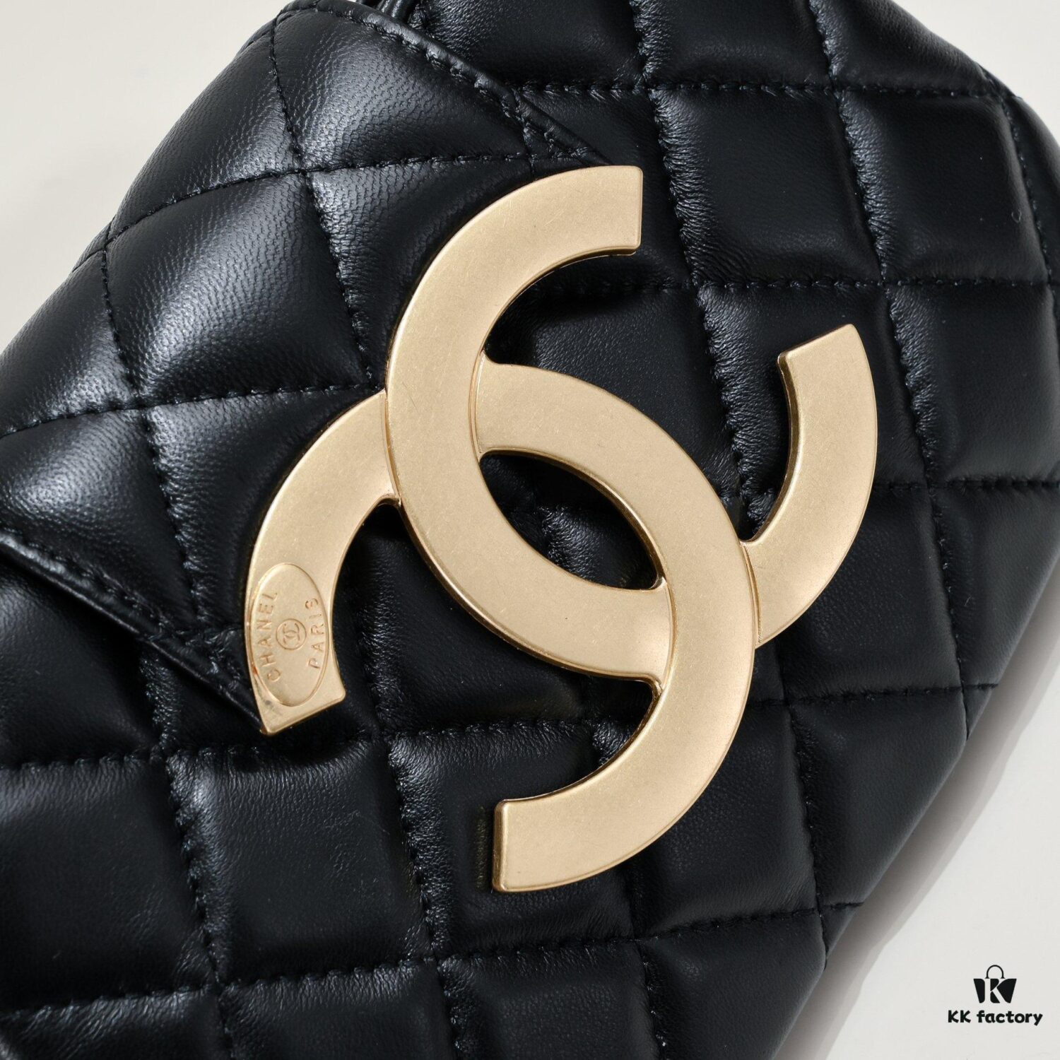 Chanel 24C Retro Large Logo Hobo Shoulder Bag in Black Lambskin