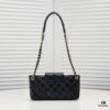 Chanel 24C Retro Large Logo Baguette Mini in Black Lambskin