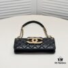 Chanel 24C Retro Large Logo Baguette Mini in Black Lambskin