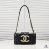 Chanel 24C Retro Large Logo Baguette Mini in Black Lambskin