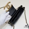 Chanel 24C Retro Large Logo Baguette Mini in Black Lambskin