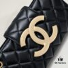 Chanel 24C Retro Large Logo Baguette Mini in Black Lambskin