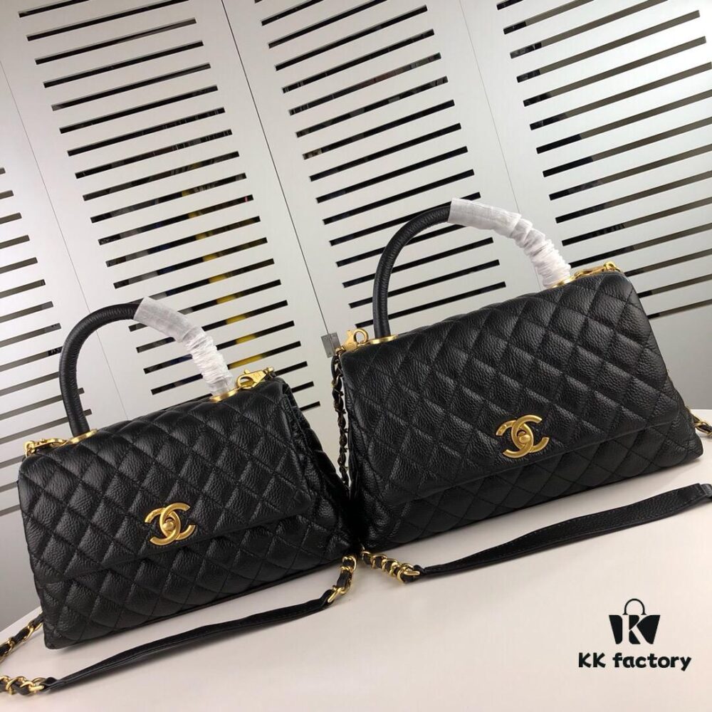 Large Black Chanel Unique Design Flap Bag – Dual Shoulder and Handheld Carry