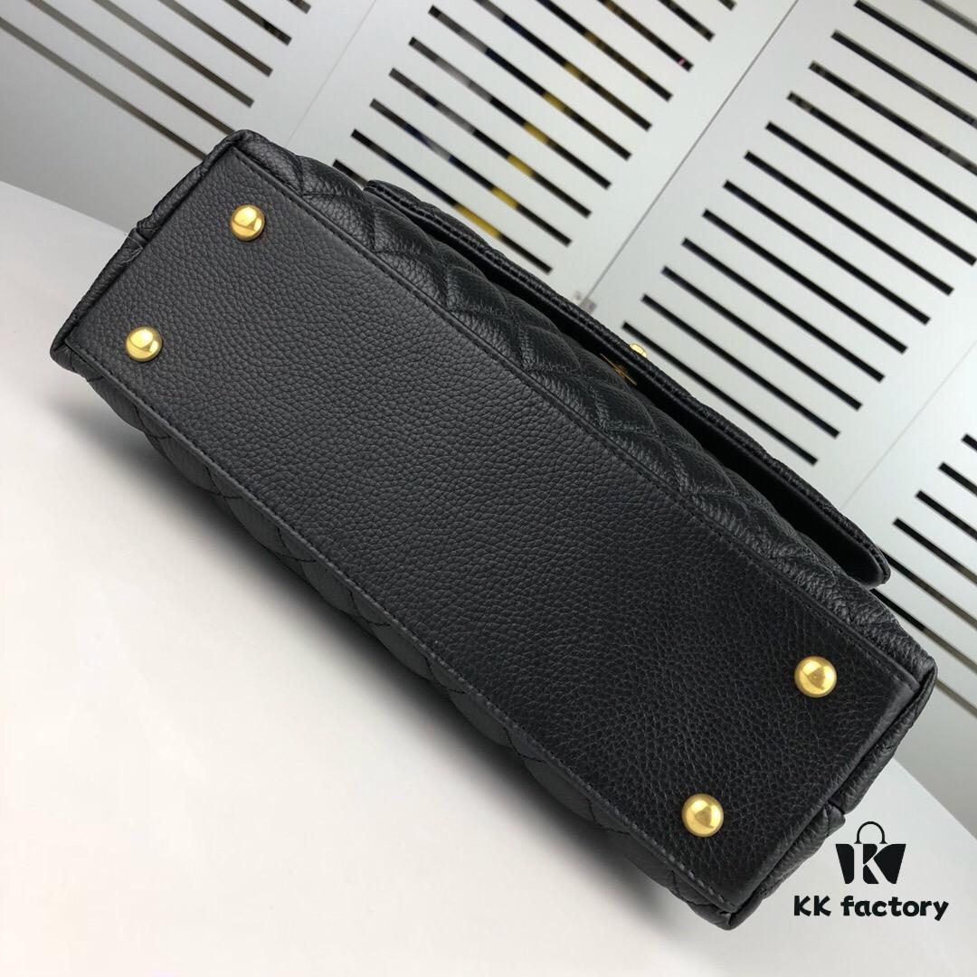 Large Black Chanel Unique Design Flap Bag – Dual Shoulder and Handheld Carry