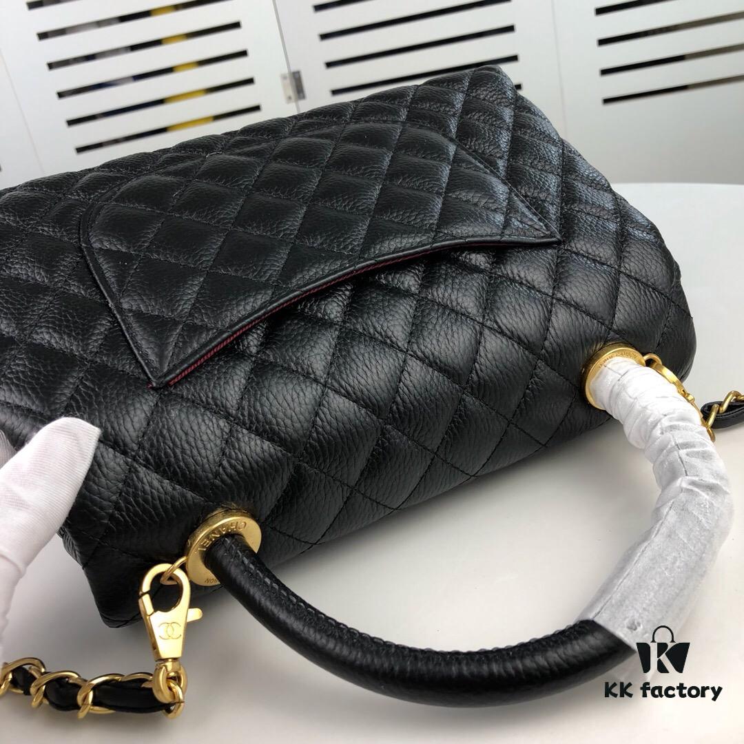 Large Black Chanel Unique Design Flap Bag – Dual Shoulder and Handheld Carry