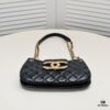 Chanel 24C Retro Large LOGO Hobo Bag in Black Lambskin