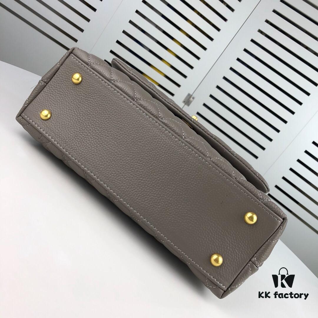 Large Gray Chanel Bag 💥 Unique Design Flap Tote with Detachable Strap, Dual Carry Options