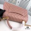 Large Pink Chanel Flap Bag with Unique Design, Dual Carry Tote and Shoulder Bag, Premium Imported Full-Grain Calfskin with Lychee Texture, Upgraded Gold-Tone Hardware