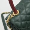 Emerald Green and Red Handcrafted Chanel-Style Shoulder & Handheld Flap Bag