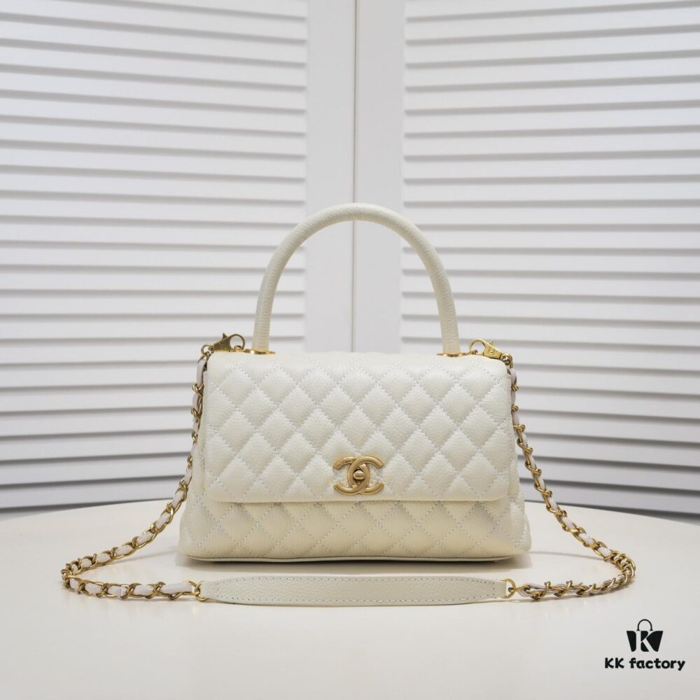 Large White Chanel Bag 💥 Unique Design Flap Tote with Detachable Strap, Dual Carry Options