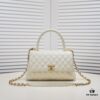 Large White Chanel Bag 💥 Unique Design Flap Tote with Detachable Strap, Dual Carry Options