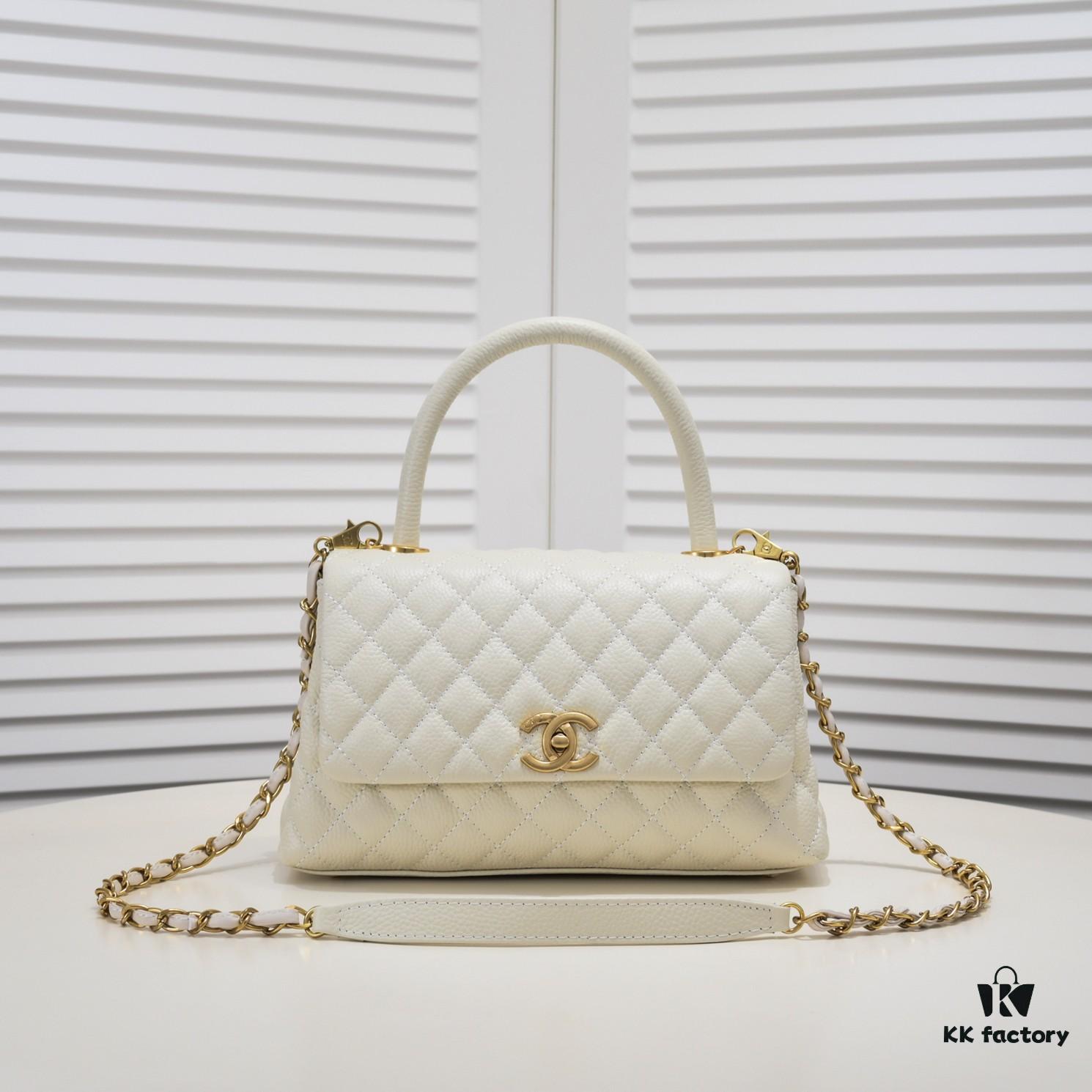 Large White Chanel Bag 💥 Unique Design Flap Tote with Detachable Strap, Dual Carry Options