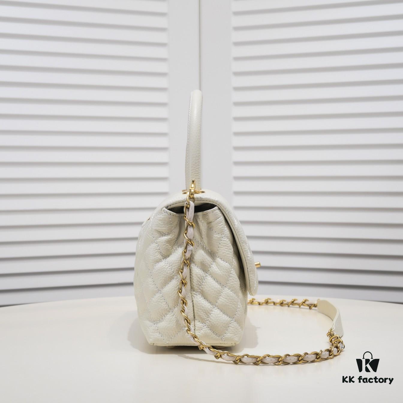 Large White Chanel Bag 💥 Unique Design Flap Tote with Detachable Strap, Dual Carry Options