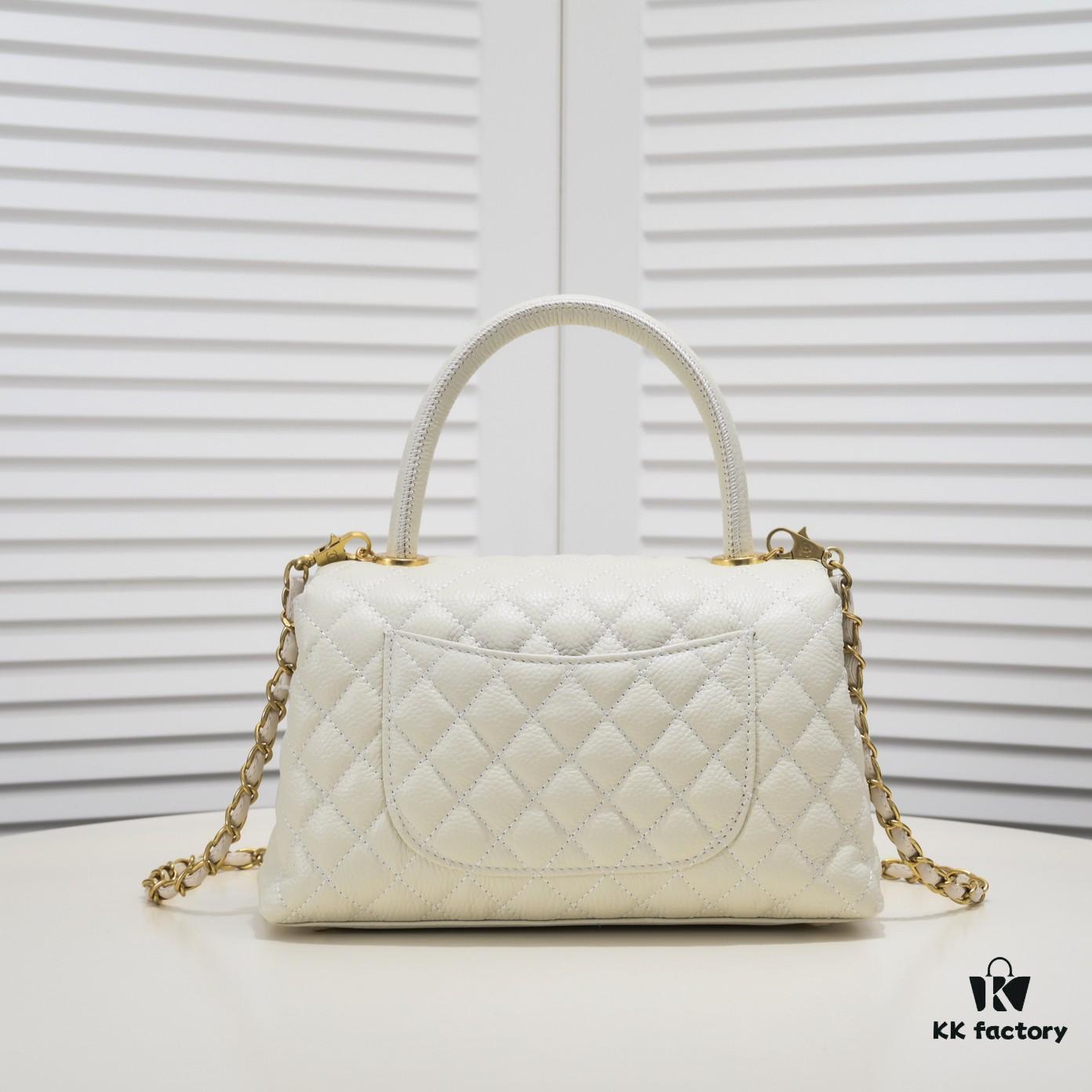 Large White Chanel Bag 💥 Unique Design Flap Tote with Detachable Strap, Dual Carry Options