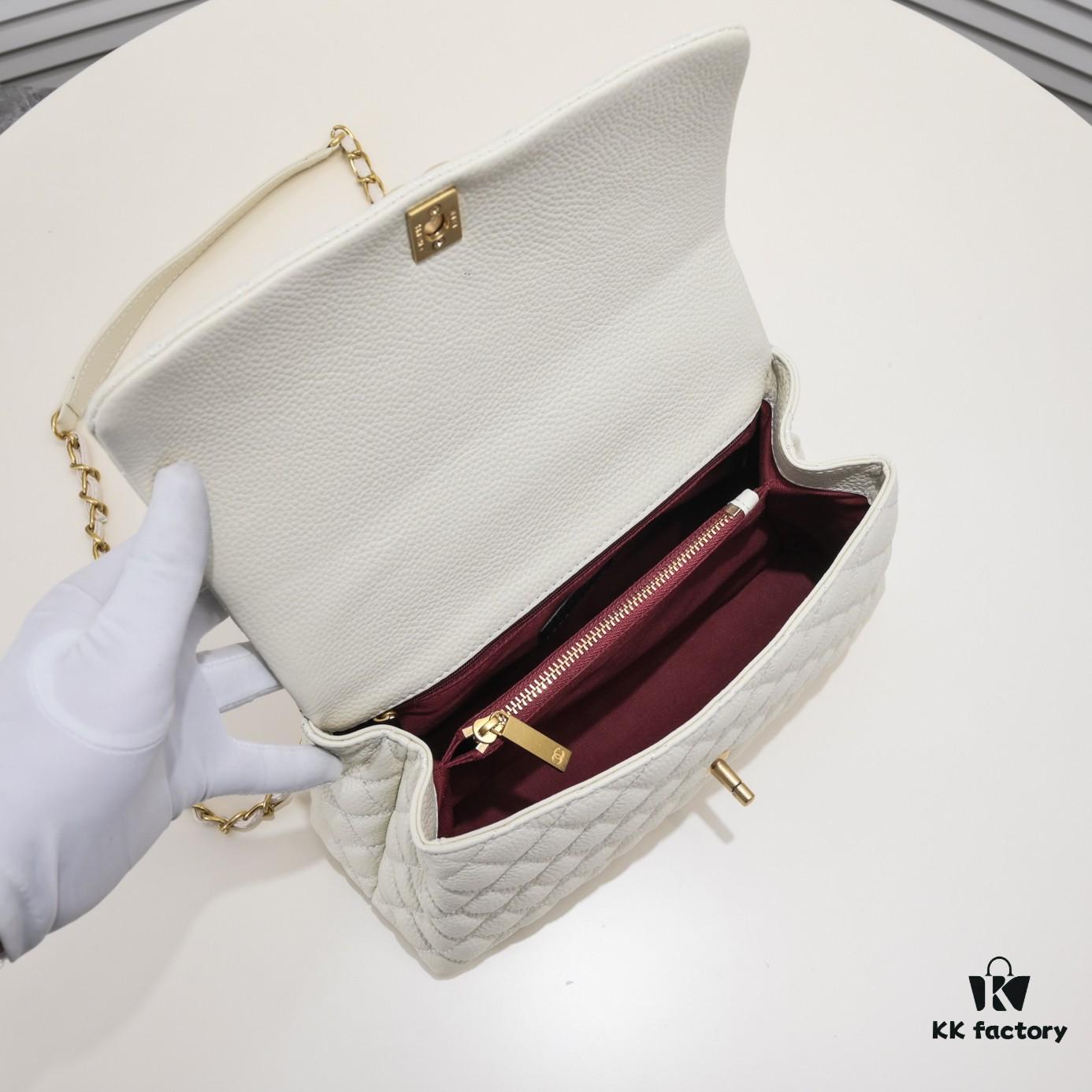 Large White Chanel Bag 💥 Unique Design Flap Tote with Detachable Strap, Dual Carry Options