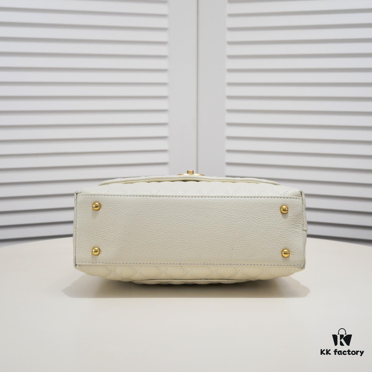 Large White Chanel Bag 💥 Unique Design Flap Tote with Detachable Strap, Dual Carry Options