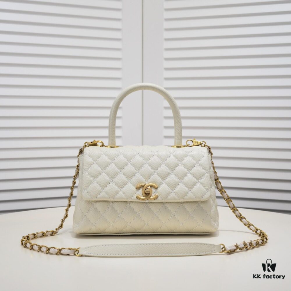 Medium White Chanel Flap Bag with Unique Design, Dual Carry Tote or Shoulder Style, Exquisite Craftsmanship